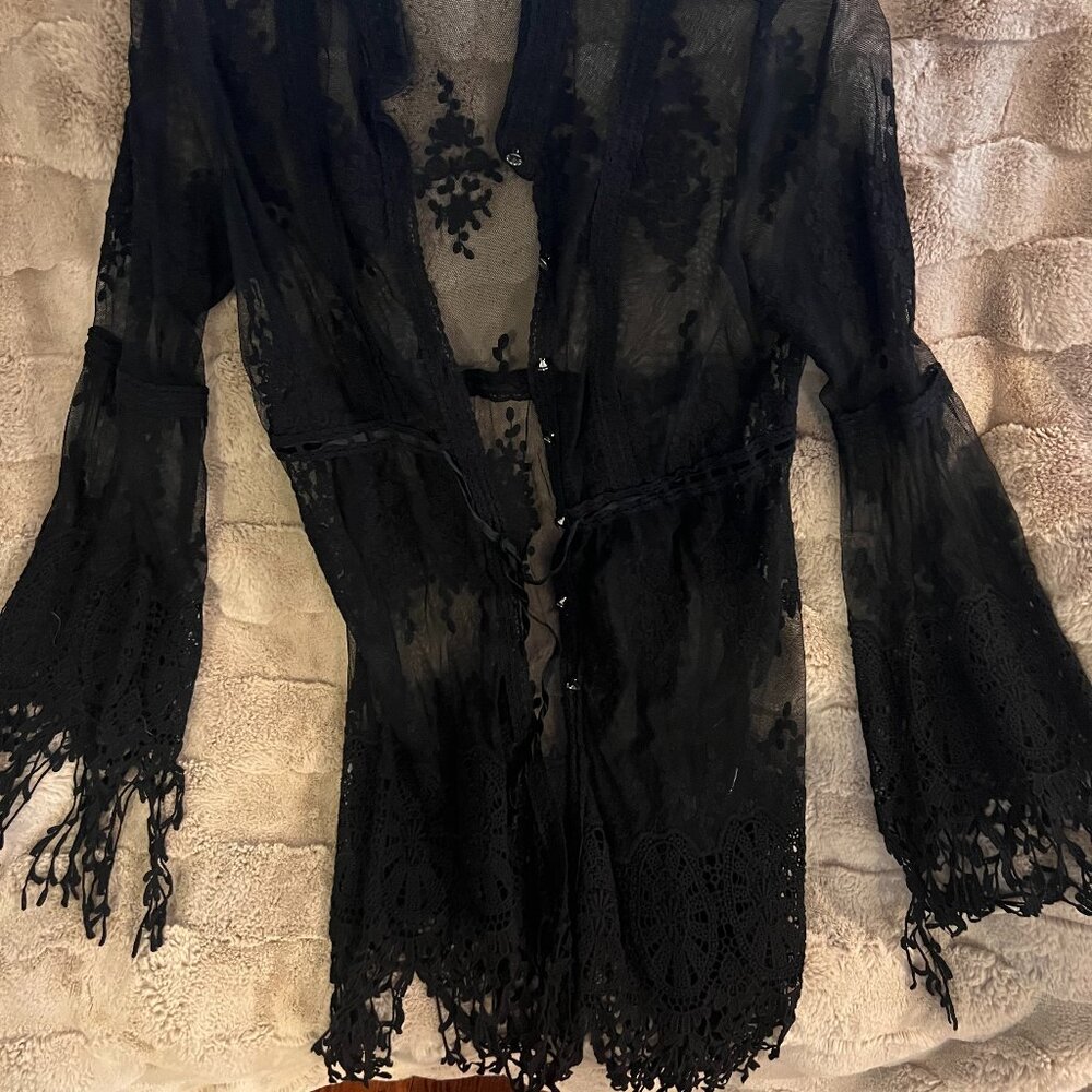 black lace cardigan